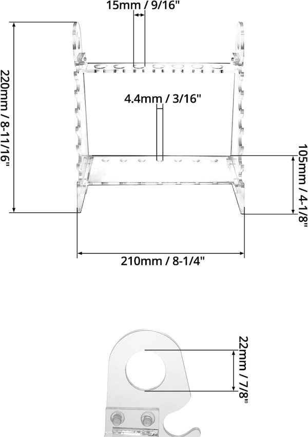 QWORK Pipette Holder Lab Pipet Rack with 1.5 cm Hole Diameter, Organic Glass Trapezoid Pipette Holder - Image 6