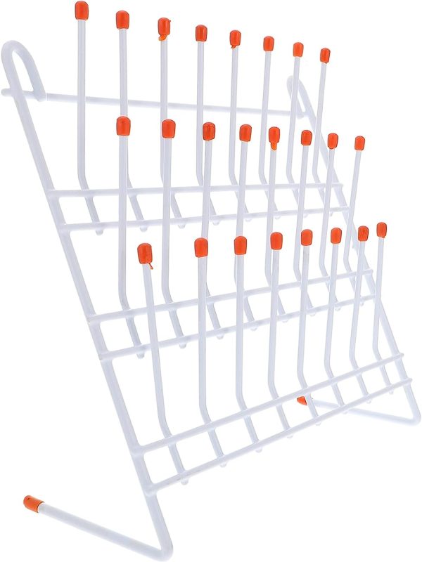 Baluue Test Tube Rack Laboratory Drying Rack Lab Glassware Drying Draining Rack Desk Top Lab Supply Cleaning Equipment for Education or Lab Science Use