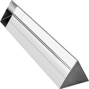 Amlong Crystal 6 inch Optical Glass Triangular Prism for Teaching Light Spectrum Physics and Photo Photography Prism, 150mm