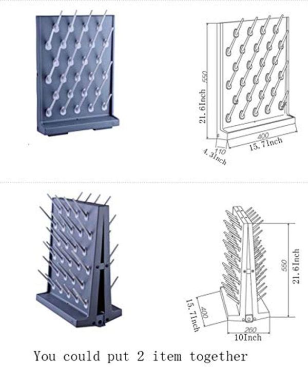 Heytaful Lab Drying Racks Pegboard Bench-top Wall-Mount Laboratory Glassware Cleaning Equipment (27 Grey) - Image 4