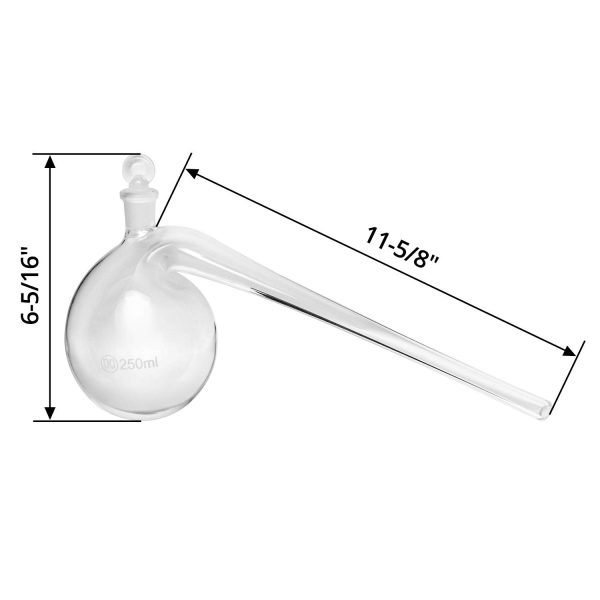 QWORK Distillation Retort, 250ml Lab Distillation Apparatus with Round Bottom and Ground Glass Stopper, for Distilling High Boiling Liquids - Image 5