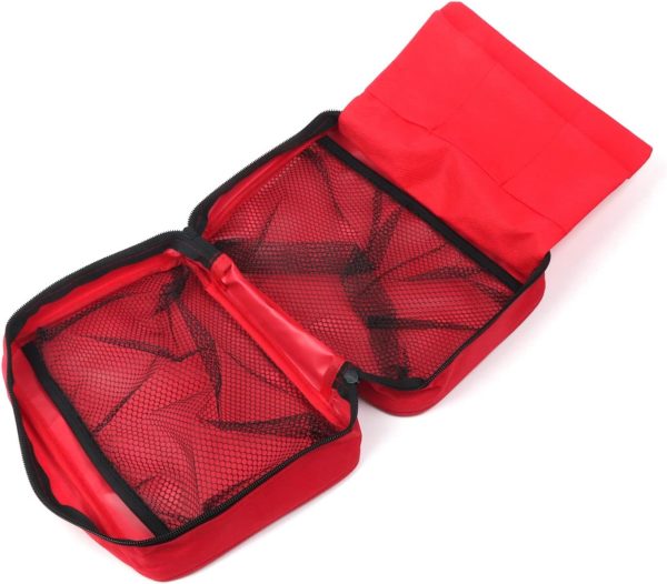 PAXLAMB First Aid Bag First Aid Kit Empty Medical Storage Bag Red Trauma Bag for Emergency First Aid Kits Car Workshop Cycling Outdoors (SNL Red 1PC) - Image 4