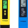 VIVOSUN pH and TDS Meter Combo, 0.05ph High Accuracy Pen Type pH Meter ± 2% Readout Accuracy 3-in-1 TDS EC Temperature Meter for Hydroponics, Household Drinking, and Aquarium, UL Certified