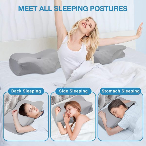 DONAMA Cervical Pillow, Contour Cooling Memory Foam Pillow for Neck Pain Relief, Odorless Ergonomic Orthopedic Neck Support Bed Pillow for Side,Back and Stomach Sleepers with Breathable Pillowcase - Image 7