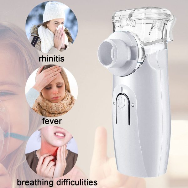 Portable Mesh Nebulizer, Gülife Portable Nebulizers Cool Mist Steam Inhaler for Moisture, USB/Battery Operated Nebulizer Machine for Home Office Travel Use - Image 6