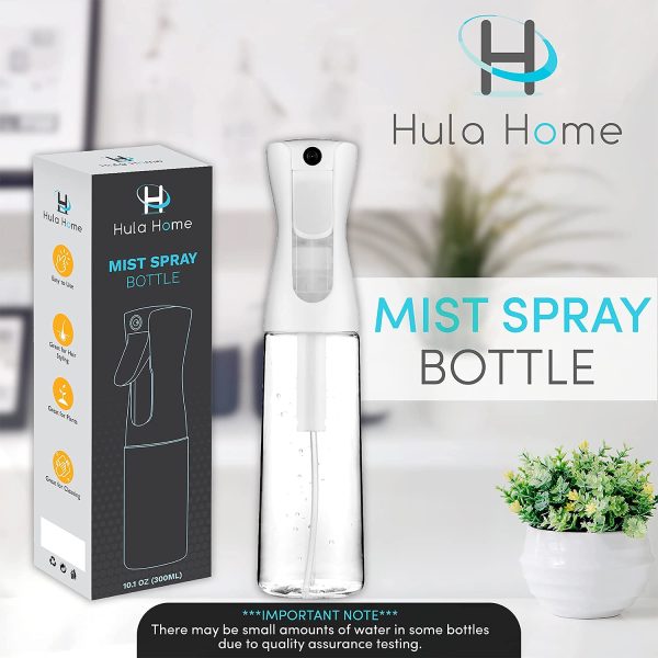 Hula Home Spray Bottle for Hair (10.1oz/300ml) - Continuous Mist Ultra Fine Water Sprayer – For Hairstyling, Cleaning, Salons, Plants, Essential Oil Scents & More - White - Image 7