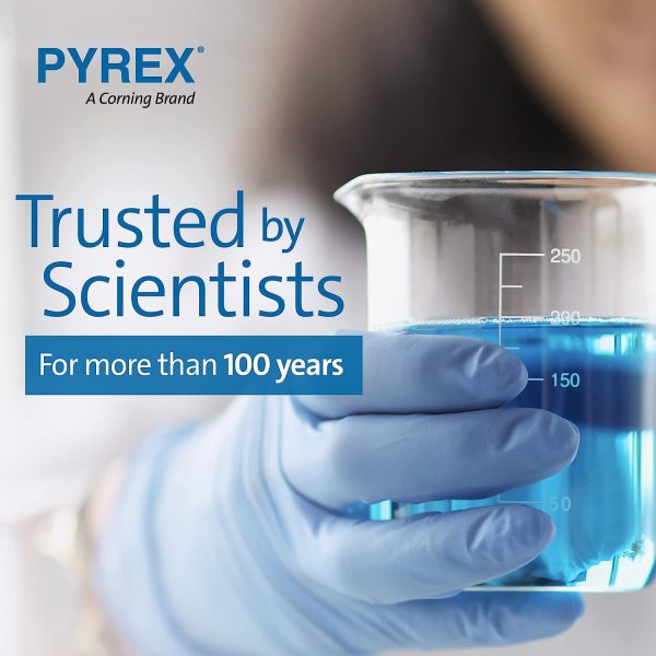 PYREX Griffin Borosilicate Glass Beaker- Low Form Graduated Measuring Beaker with Spout– Premium Scientific Glassware for Laboratories, Classrooms or Home Use - PYREX Chemistry Glassware, 600mL, 2/Pk - Image 8
