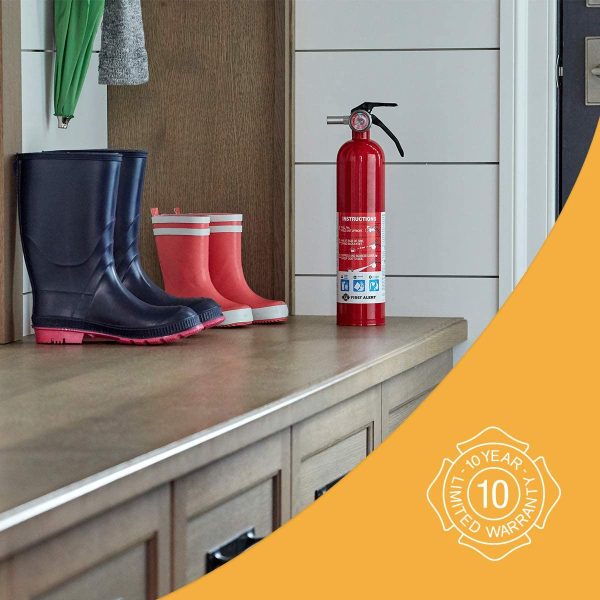First Alert HOME1 Rechargeable Standard Home Fire Extinguisher UL Rated 1-A:10-B:C, Red - Image 4