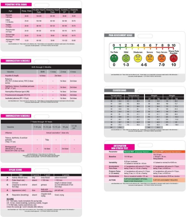 Essential Pediatric Healthcare Horizontal Reference 7 Badge Card Set