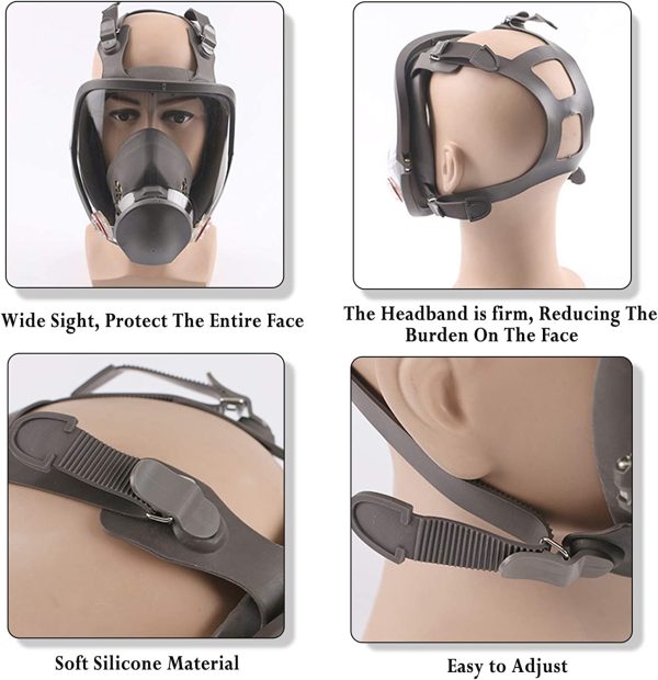 MOARON Full Face Respirаtor Reusable, Organic Vapor Respirаtor Compatible with Particulate Filter, Protection for Painting, Machine Polishing, Welding, Same as 6000 6800 7800 FF-400 V-Series - Image 5