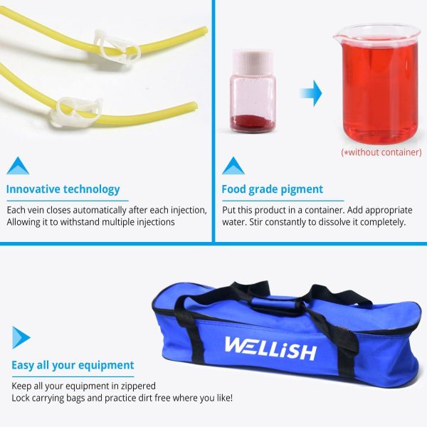 WELLiSH IV Practice Arm Infusion Model, Venipuncture Training Model Phlebotomy Practice Kit Injection Blood Drawing Model - Image 5