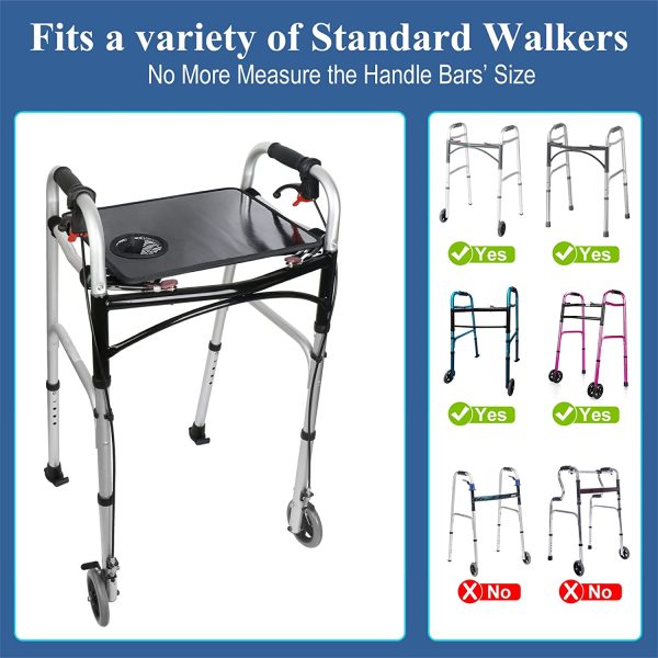 Dotday Walker Tray with Cup Holder, Universal Walker Tray Table for Standard Folding Walker, Mobility Walker Accessories Walker Table, Walker Tray, Medical Equipment for Senior-Black - Image 3