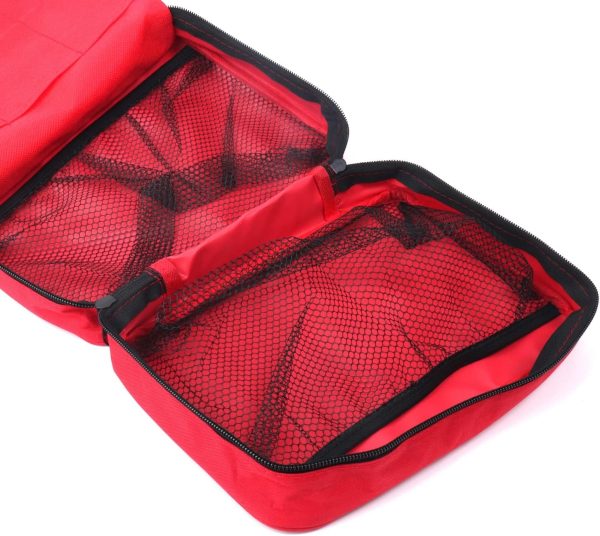 PAXLAMB First Aid Bag First Aid Kit Empty Medical Storage Bag Red Trauma Bag for Emergency First Aid Kits Car Workshop Cycling Outdoors (SNL Red 1PC) - Image 7