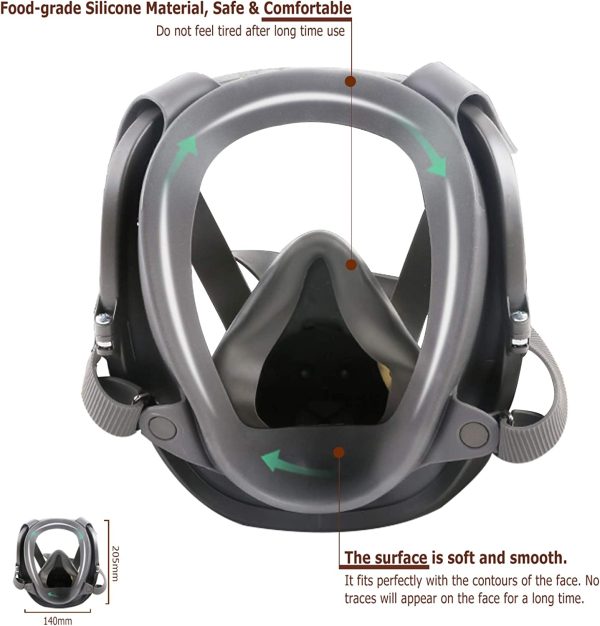 MOARON Full Face Respirаtor Reusable, Organic Vapor Respirаtor Compatible with Particulate Filter, Protection for Painting, Machine Polishing, Welding, Same as 6000 6800 7800 FF-400 V-Series - Image 4