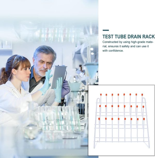 Baluue Test Tube Rack Laboratory Drying Rack Lab Glassware Drying Draining Rack Desk Top Lab Supply Cleaning Equipment for Education or Lab Science Use - Image 6