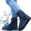 VBoo Shoe Covers with Zipper Hard Sole Version Waterproof Shoe Covers Reusable Galoshes for Rainy and Snowy Outdoors Garden etc, Rain Boots for Men Women Kid (Large, Black)