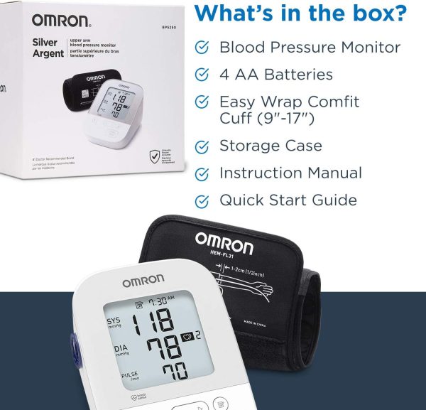 OMRON Silver Blood Pressure Monitor, Upper Arm Cuff, Digital Bluetooth Blood Pressure Machine, Stores Up To 80 Readings - Image 5