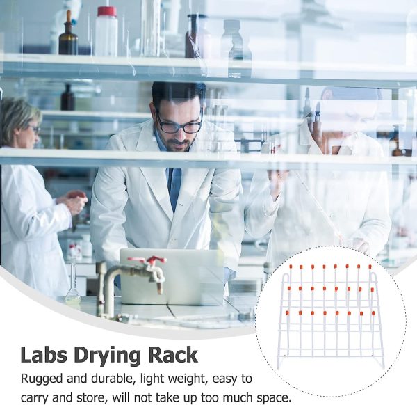Baluue Test Tube Rack Laboratory Drying Rack Lab Glassware Drying Draining Rack Desk Top Lab Supply Cleaning Equipment for Education or Lab Science Use - Image 3