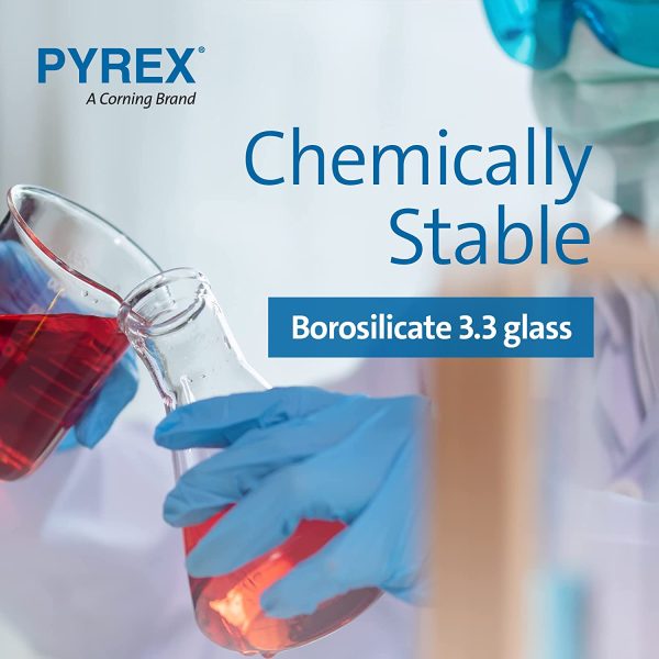 PYREX Griffin Borosilicate Glass Beaker- Low Form Graduated Measuring Beaker with Spout– Premium Scientific Glassware for Laboratories, Classrooms or Home Use - PYREX Chemistry Glassware, 600mL, 2/Pk - Image 5