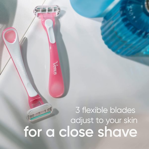 Gillette Venus Sensitive Women's Disposable Razors - Single Package of 3 Razors (Packaging May Vary) - Image 3