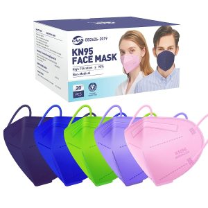 KN95 Face Masks 20Pack Multi-Color 5-Layer Adult Disposable KN95 Mask Gb2626-2019 Standard Filtration Efficiency>95% Dust Protection PM2.5 Individual Packaging