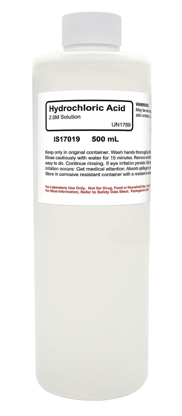 Hydrochloric Acid Solution, 2M, 500mL - The Curated Chemical Collection