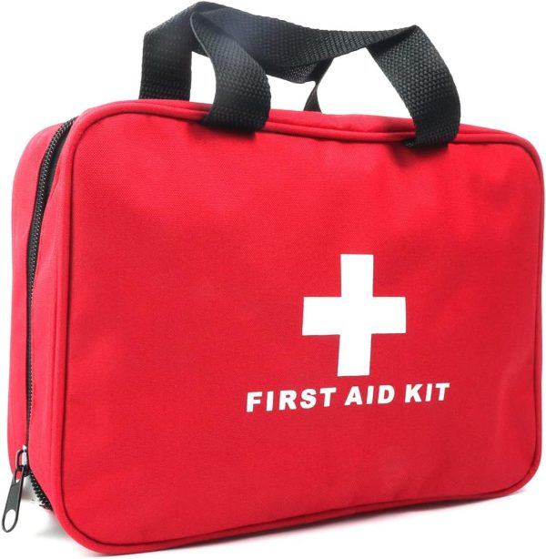 PAXLAMB First Aid Bag First Aid Kit Empty Medical Storage Bag Red Trauma Bag for Emergency First Aid Kits Car Workshop Cycling Outdoors (SNL Red 1PC)