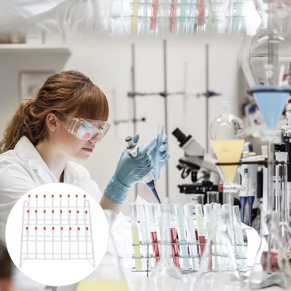 Baluue Test Tube Rack Laboratory Drying Rack Lab Glassware Drying Draining Rack Desk Top Lab Supply Cleaning Equipment for Education or Lab Science Use - Image 5