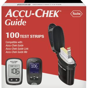 Accu-Chek Guide Glucose Test Strips for Diabetic Blood Sugar Testing (Pack of 100)