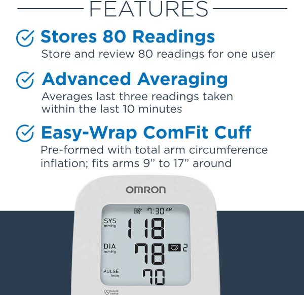 OMRON Silver Blood Pressure Monitor, Upper Arm Cuff, Digital Bluetooth Blood Pressure Machine, Stores Up To 80 Readings - Image 3