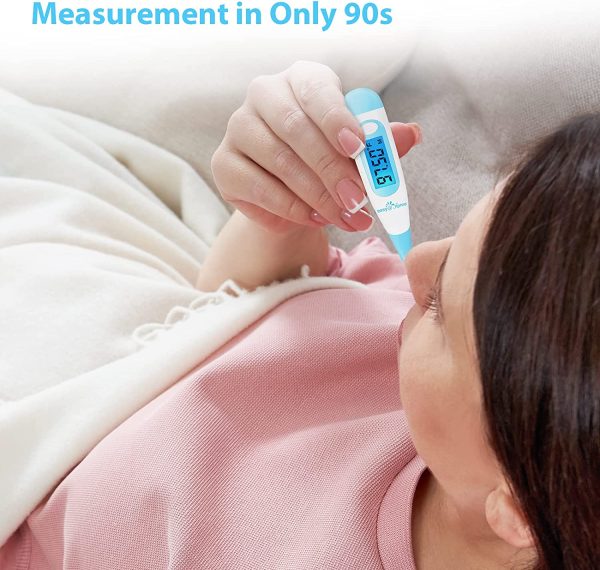 Easy@Home Digital Basal Thermometer with Blue Backlight LCD Display, 1/100th Degree High Precision and Memory Recall, NOT Bluetooth Enabled, Upgraded EBT-100B(Blue) - Image 5