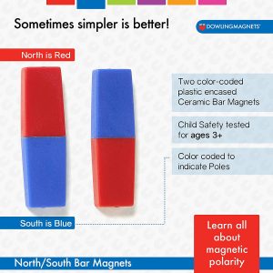 Dowling Magnets - 712 North/South Bar Magnets (3.13 inches Long x 1 inch Wide x .38 inch Thick), Set of 2