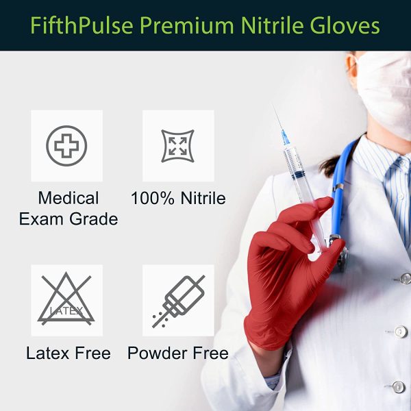 Light Burgundy Nitrile Disposable Gloves - 200 Count - 3 Mil Nitrile Gloves Small - Powder and Latex Free Rubber Gloves - Surgical Medical Exam Gloves - Food Safe Cooking Gloves - Image 5