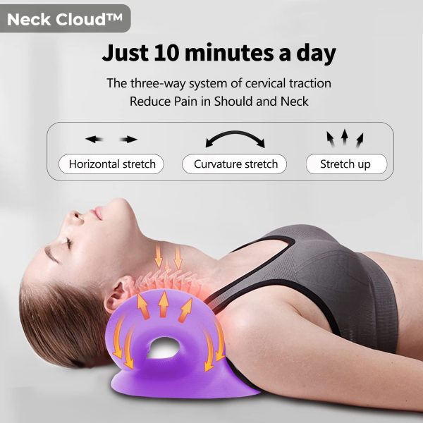 Neck Cloud - Cervical Traction Device, Neck Cloud for Hump, Cervical Neck Traction Device, Neck and Shoulder Relaxer,Neck Stretcher Cervical Traction for Tmj Pain Relief (Purple) - Image 2