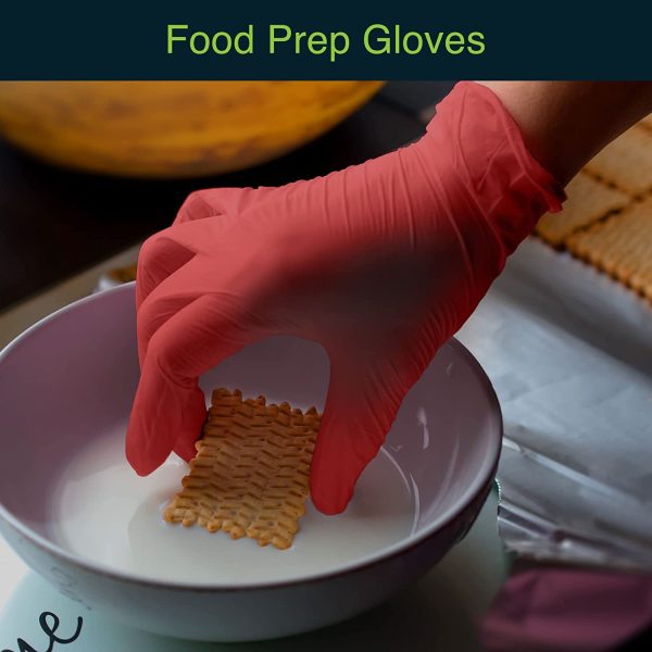 Light Burgundy Nitrile Disposable Gloves - 200 Count - 3 Mil Nitrile Gloves Small - Powder and Latex Free Rubber Gloves - Surgical Medical Exam Gloves - Food Safe Cooking Gloves - Image 3