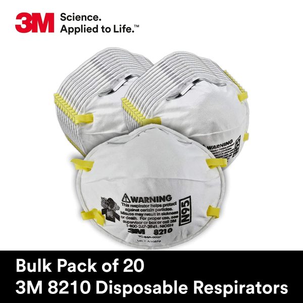3M Personal Protective Equipment Particulate Respirator 8210, N95, Smoke, Dust, Grinding, Sanding, Sawing, Sweeping, 20/Pack - Image 7