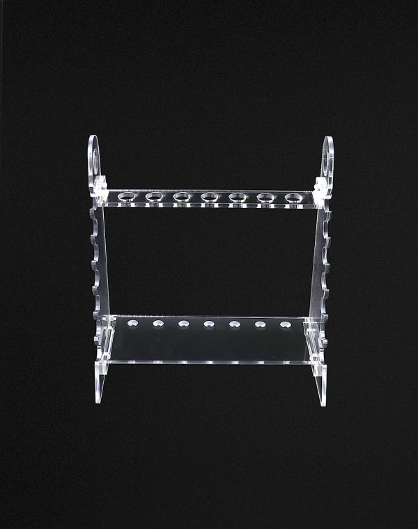 QWORK Pipette Holder Lab Pipet Rack with 1.5 cm Hole Diameter, Organic Glass Trapezoid Pipette Holder - Image 3