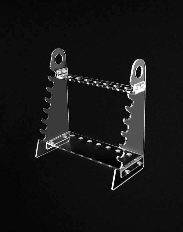 QWORK Pipette Holder Lab Pipet Rack with 1.5 cm Hole Diameter, Organic Glass Trapezoid Pipette Holder - Image 2