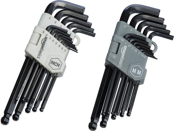Amazon Basics Hex Key Allen Wrench 26 Set with Ball End