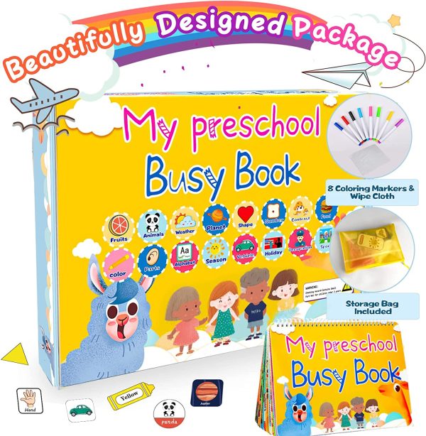 HeyKiddo Toddler Busy Book, 2023 Newest Autism Toys for Kids, Preschool Activity Binder for Autism & Special Needs, Drawing/ Educational Book for Home School Learning - Image 7