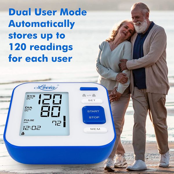 Blood Pressure Monitor Upper Arm, LOVIA Accurate Automatic Digital BP Machine for Home Use & Pulse Rate Monitoring Meter with Cuff 22-40cm, 2×120 Sets Memory - Image 5