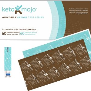 KETO-MOJO Test Strip Combo Pack for Use ONLY with The New GK+ Meter | 60 Blood Glucose + 60 Blood Ketone (120ct)
