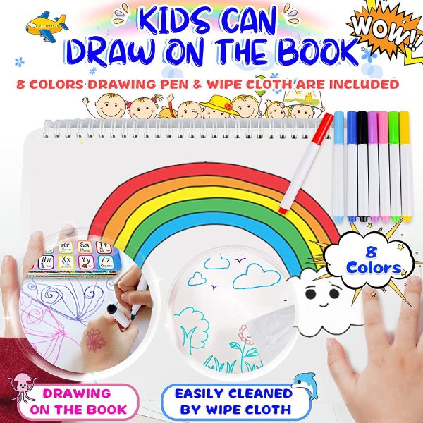 HeyKiddo Toddler Busy Book, 2023 Newest Autism Toys for Kids, Preschool Activity Binder for Autism & Special Needs, Drawing/ Educational Book for Home School Learning - Image 6