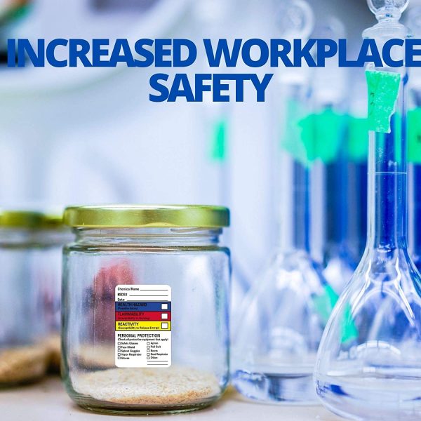 SDS Stickers/MSDS Stickers, 1.5”x2.5”, Roll of 250, Right to Know - Chemical Identifying and Marking, Self Adhesive - Image 3
