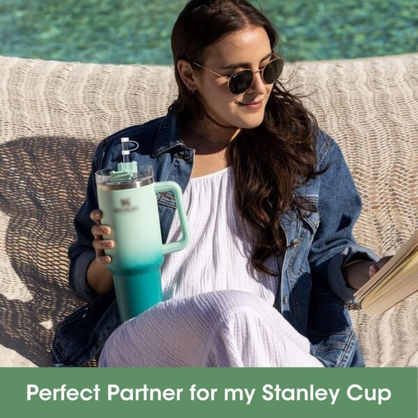 6Pcs Silicone Spill Proof Stopper Set for Stanley Cup 1.0 40oz/30oz Tumbler Leakproof Water Bottle Lid Seal Accessories with Round Top Water Stopper Plug&Square Anti Leak Stopper & Straw Cap Cover - Image 7