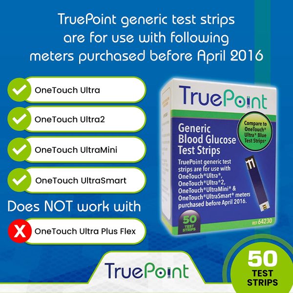 TruePoint Generic Test Strips 50 Count for Use with OneTouch Ultra, Ultra2, and UltraMini & UltraSmart Meters All Purchased Before April 2016 - Image 4
