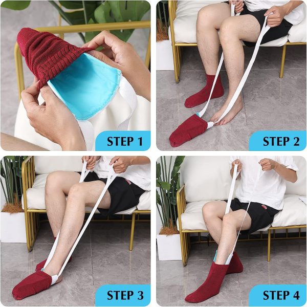 CAidRE Sock Aid - Sock Aide Device for Seniors, Disabled, Pregnant, Diabetics - Sock Helper Device No Bending - Image 6