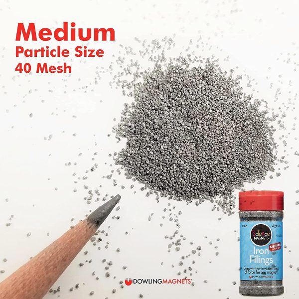 Dowling Magnets Iron Filings Variety Pack, 3 Jars (fine, Medium, coarse), 12 Ounces Each (731050) - Image 4