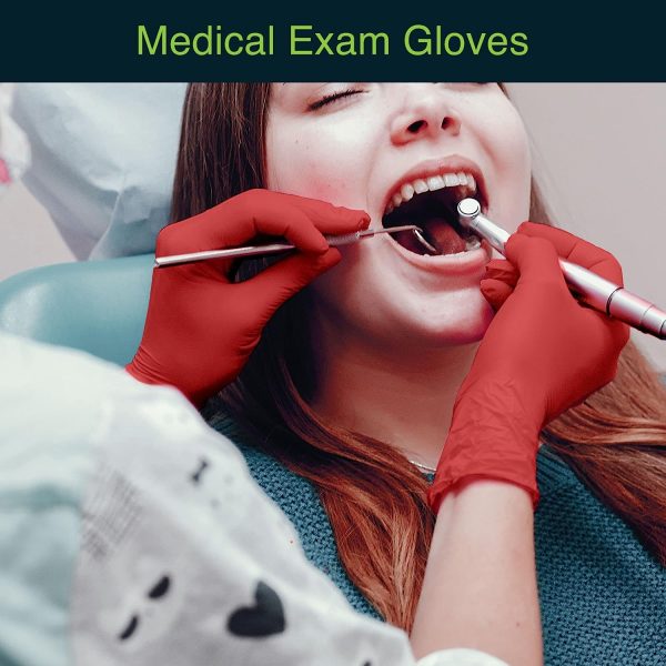 Light Burgundy Nitrile Disposable Gloves - 200 Count - 3 Mil Nitrile Gloves Small - Powder and Latex Free Rubber Gloves - Surgical Medical Exam Gloves - Food Safe Cooking Gloves - Image 2