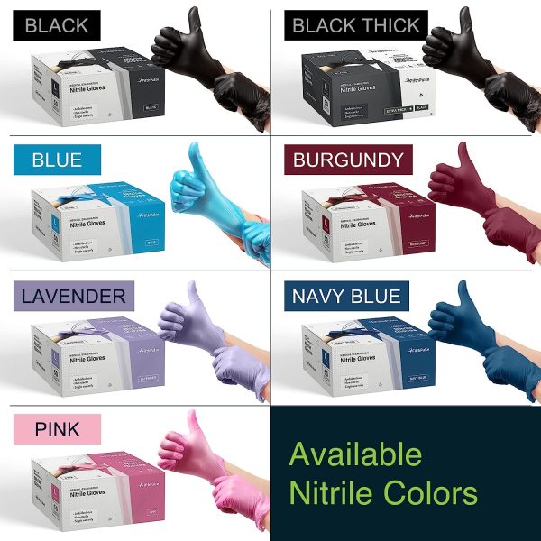 Light Burgundy Nitrile Disposable Gloves - 200 Count - 3 Mil Nitrile Gloves Small - Powder and Latex Free Rubber Gloves - Surgical Medical Exam Gloves - Food Safe Cooking Gloves - Image 7